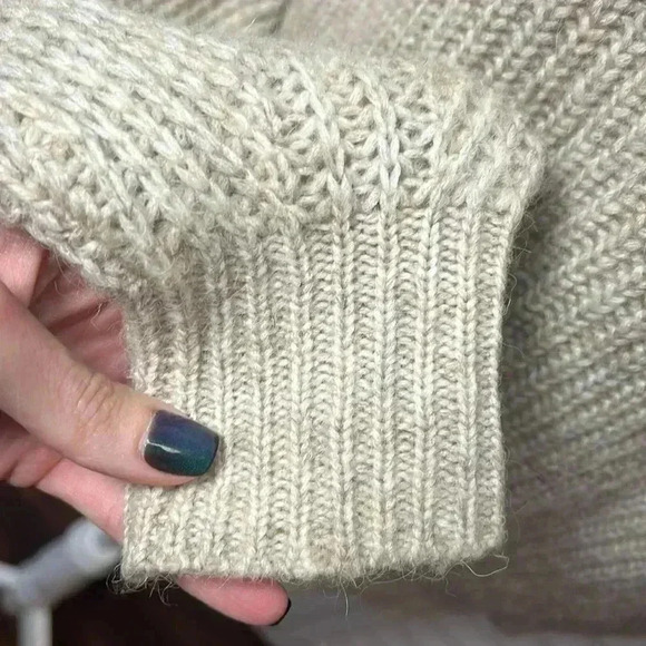 Ted Baker Gorrga Funnel Neck Wool Alpaca Chunky Knit Sweater Size 6 Beige - Picture 5 of 10